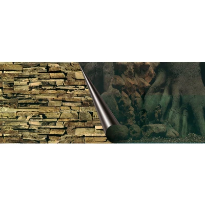 Afbeelding van Europet Bernina Achterwandposter Tree Met Rock Aquarium Achterwand 80x40 cm