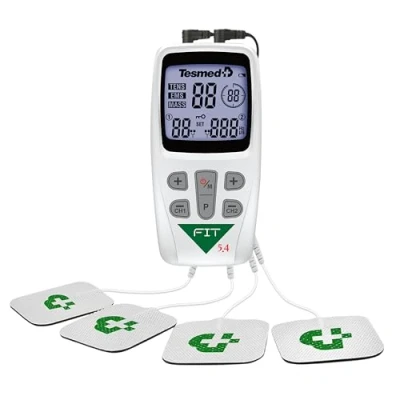 Afbeelding van TESMED Fit 5.4: elektrostimulator voor EMS TENS, massage (3 in 1), 22 programma&#039;s, waarvan 6 aanpasbare perfect pijnverlichting en stimulatie van buikspieren, billen, borstspieren