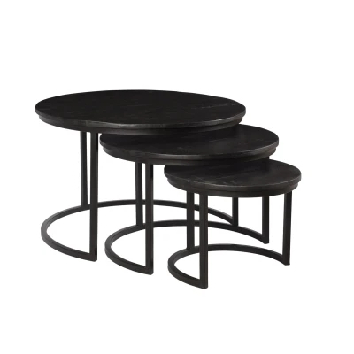 Afbeelding van Livingfurn Kala Jerrel bijzettafel set van 3 Hout