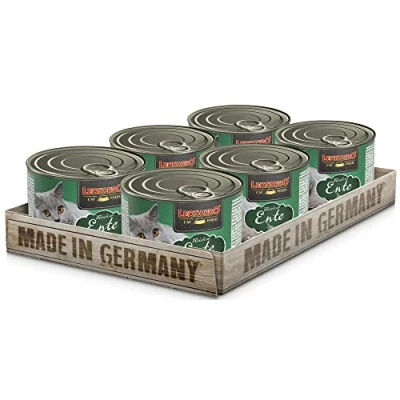 Afbeelding van Leonardo natvoer [6 x 200 g rijk aan eend] zonder granen voor katten compleet in blik