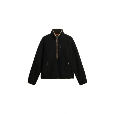 Afbeelding van Superdry Mannen Outdoor Fleecetrui met Halve Rits Zwart Grootte: S
