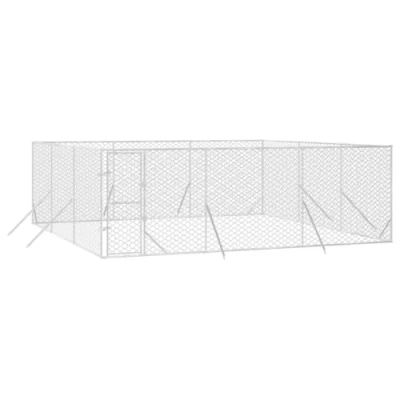 Afbeelding van vidaXL Hondenkennel voor buiten 6x6x2 m gegalvaniseerd staal zilver