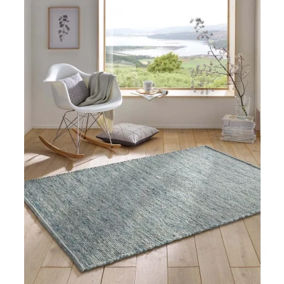 Afbeelding van Wollen Tapijt/Vloerkleed Bokn Lichtblauw 250x290 Cm 100% Wol