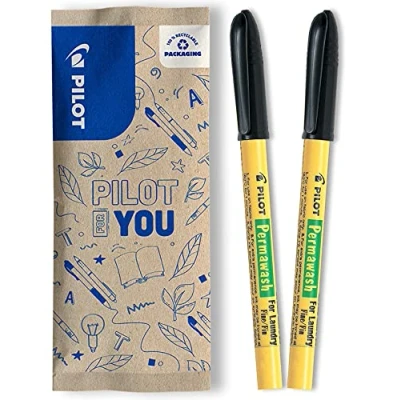 Afbeelding van Pilot Permawash Textiel Marker flow pack Zwart 2 stuks