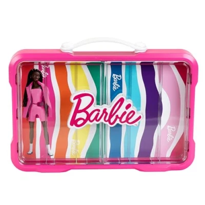 Afbeelding van Theo Klein 5808 Barbie verzamelkoffer Met vitrine I Ruimte voor 6 Barbies Oplichtend logo praktische draaggreep Speelgoed kinderen vanaf 3 jaar