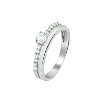 Afbeelding van Zilver Gerhodineerde Ring zirkonia 1325196 14.50 mm (46)