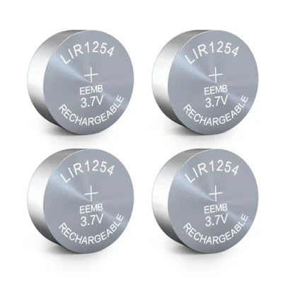 Afbeelding van EEMB 4PACK LIR1254 Oplaadbare Batterij 3.7V Lithium ion Knop Batterijen Coin Cell voor Oortelefoon Draarbaar apparaat Horloge