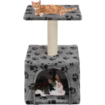 Afbeelding van VidaXL Kattenkrabpaal met sisal krabpaal 55 cm pootafdrukken grijs