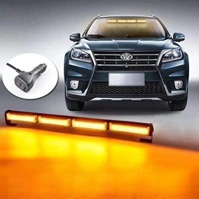 Afbeelding van LED lichtbalk, stroboscoopverlichting, 40W oranje waarschuwingsbaken voor vrachtwagen, auto, klein knipperlicht noodgevallen (4 COB lichtbalk)