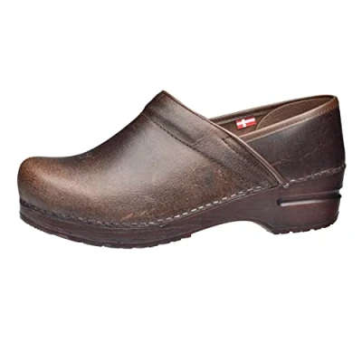 Afbeelding van Sanita Vintage gesloten clog, origineel handgemaakt voor dames, anatomisch gevormd voetbed met zacht schuim, donkerbruin, 36 EU