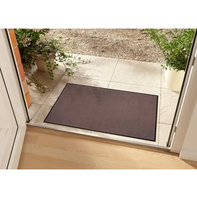 Afbeelding van Effen Deurmat Plain Wasbaar 30C Bruin 90x150 Cm