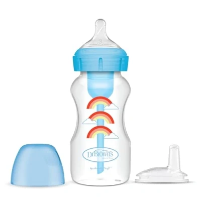 Afbeelding van Dr. Brown Brown&#039;s Options + Bottle to Sippy starterkit BH 270ml Blauw