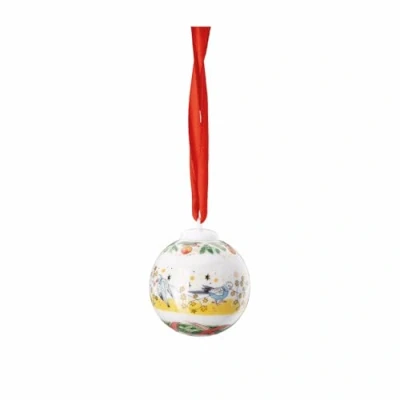 Afbeelding van Porseleinen mini bal 2024 kerstverlichting 4,5 cm