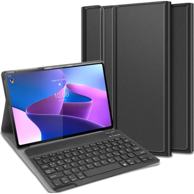 Afbeelding van Cazy Lenovo Tab P12 Pro hoes QWERTZ toetsenbord Zwart