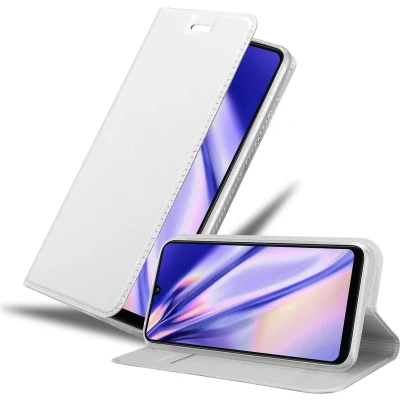 Afbeelding van Cadorabo Hoesje geschikt voor Samsung Galaxy A31 in CLASSY ZILVER Beschermhoes met magnetische sluiting, standfunctie en kaartvakje Book Case Cover Etui