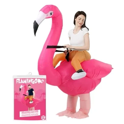 Afbeelding van ORIGINAL CUP Opblaasbaar flamingokostuum voor volwassenen