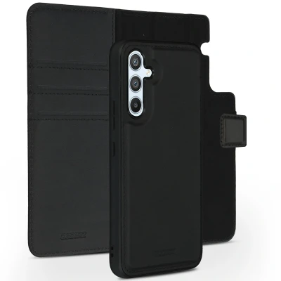 Afbeelding van Samsung Galaxy A54 (5G) Hoesje Echt leder Accezz Bookcase/2 in 1 Case Zwart Telefoonhoesje