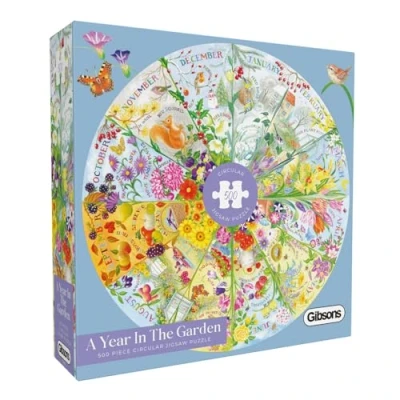 Afbeelding van puzzel Gibsons A Year in the Garden (500) ronde