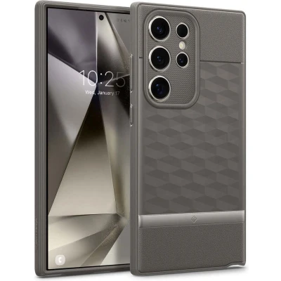 Afbeelding van Caseology Parallax voor Samsung Galaxy S24 Ultra, [Militaire valbescherming] Ultra Case Ergonomisch 3D Hexa Cube ontworpen hoesje Ash Gray