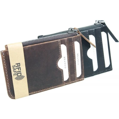 Afbeelding van Branco Portemonnee / Creditcardhouder Bruin Leer RFID protected