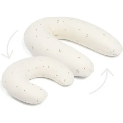 Afbeelding van Doomoo Twisty 2 in 1 Zwangerschapskussen Voedingskussen met superfijne en extra stille microkorrels Bio katoen Sweety Cream