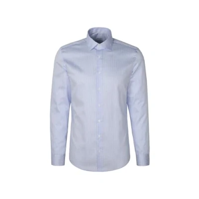 Afbeelding van Seidensticker Zakelijk herenhemd slim fit gemakkelijk te strijken Kent kraag lange mouwen 100% katoen, blauw, 36