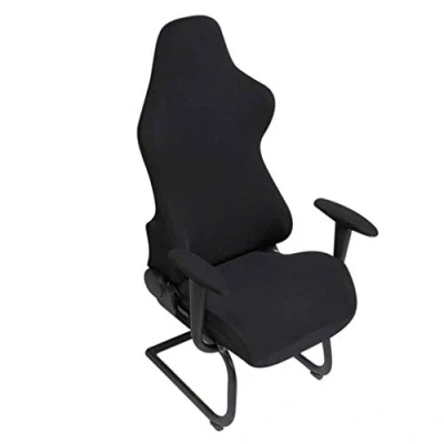 Afbeelding van BTSKY Zwarte rekbare hoezen voor gamestoelen ergonomische bureaustoel computer, ligstoel in racestijl (geen stoelen)