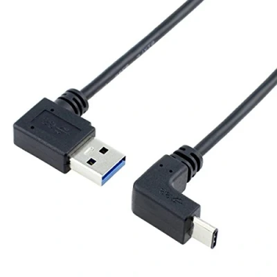 Afbeelding van Cablecc USB 3.1 C naar boven beneden gehoekt tot 90 graden linkse gehoekte A stekker datakabel voor tablet telefoon