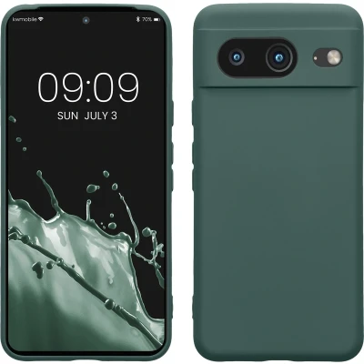Afbeelding van kwmobile telefoonhoesje geschikt voor Google Pixel 8 Hoesje smartphone Precisie camera uitsnede TPU back cover in dennengroen