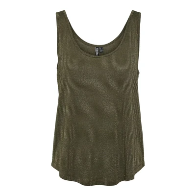 Afbeelding van PIECES Dames Pcbillo Tanktop Lurex Noos Bc Tanktop, Grape Leaf/Detail: goud Lurex, XS