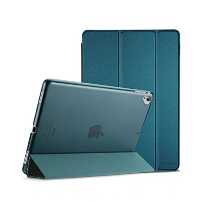 Afbeelding van ProCase iPad Pro 12,9 inch 2017/2015 hoes cover (oud model, 1e en 2e generatie), ultra dun licht stand beschermhoes shell met doorzichtige matte achterkant groenblauw