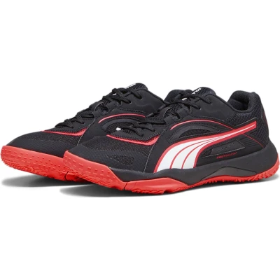 Afbeelding van Puma Solarstrike II Trainingsschoen, Heren, Maat: 46.5, Black/fire orchid/white Textiel/ synthetisch