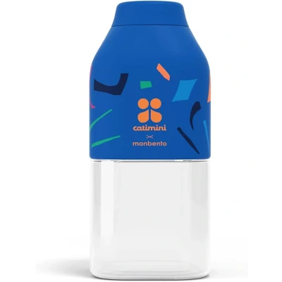 Afbeelding van monbento X Catimini MB Positive S Blauw Terrazzo Herbruikbaar drinkflesje Fles voor kind bpa vrij ideaal school en dagelijks gebruik