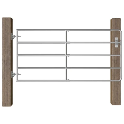 Afbeelding van Poort met 5 stangen (95 170)x90 cm staal zilverkleurig