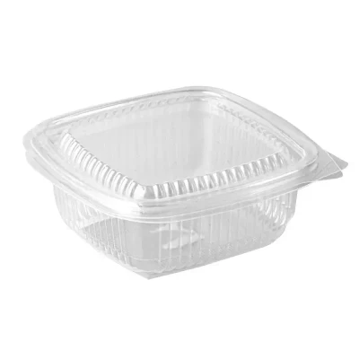 Afbeelding van Saladebakken met Vaste Deksel + 250cc PP Rechthoek Transparant 44 x 115 120mm