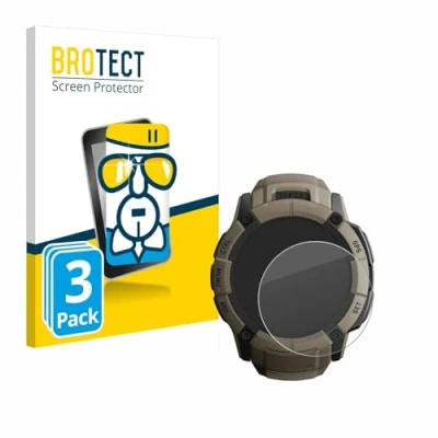 Afbeelding van BROTECT Screenprotector voor Garmin Instinct 2X Solar Tactical Edition Folie Beschermfolie Beschermglas transparant (3 Stuks)
