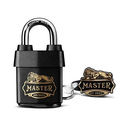 Afbeelding van Master Lock 1921EURDCC Hoog beveiligd waterdicht hangslot met 100 jaar logo, zwart, 97 x 54 32 mm