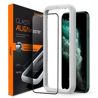 Afbeelding van Screenprotector Apple iPhone X: Spigen AlignMaster Full Cover Glas