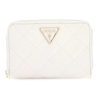 Afbeelding van GUESS Portemonnee Eco Carly SLG Medium Zip Around Wallet Stone Crème