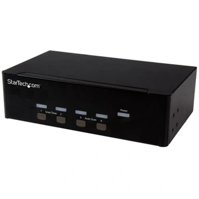 Afbeelding van StarTech.com 4 poorts KVM switch met dubbele VGA 2 USB 2.0 hub