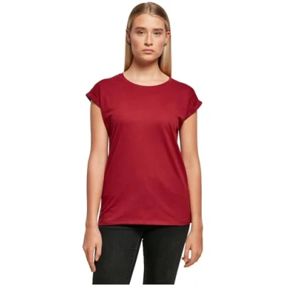 Afbeelding van Build Your Brand Dames Extended Shoulder Tee, bordeaux, M