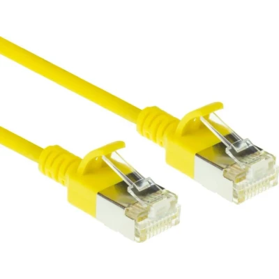 Afbeelding van ACT DC7810 LSZH U/FTP CAT6A Datacenter Slimline Patchkabel Snagless RJ45 Connectoren Geel 10 meter