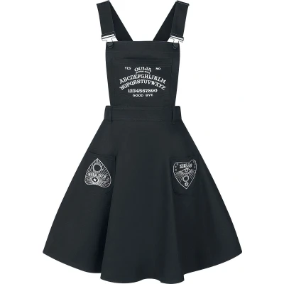 Afbeelding van Hell Bunny Samara Pinafore Dress Medium lengte jurk zwart 4XL