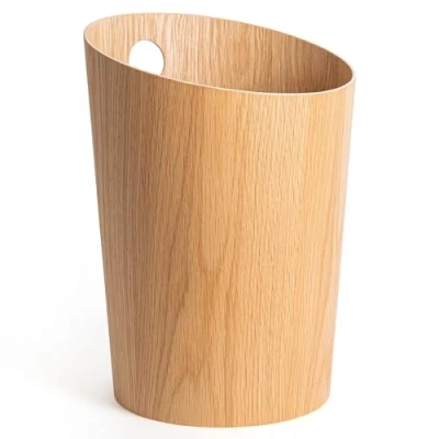 Afbeelding van KAZAI.® Design Papiermand &#039;Bennet&#039; Unieke voor Kantoor, Slaapkamer, Kinderkamer en Meer Kantoor Gemaakt van Echt Houtfineer Eiken