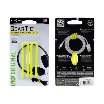 Afbeelding van Nite Ize Gear Tie 6&quot; Neon Geel 2 Stuks