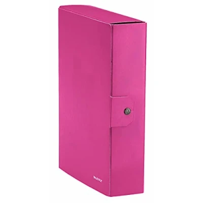 Afbeelding van Leitz, container, toetssluiting, geplastificeerd karton, formaat 25 x 35, WOW Dorso 8 cm Fucsia metallizzato