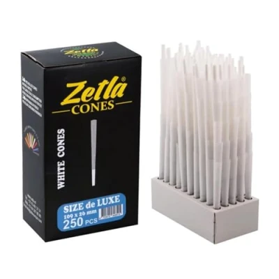 Afbeelding van Zetla 250 kegels de luxe size voorgedraaide joint tubes conische buizen met filter (109 x 26 mm) cones voorgedraaid papier
