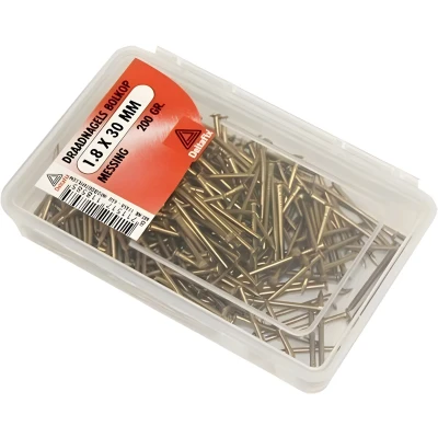 Afbeelding van Draadnagels bolkop messing 1.2x20mm 200 gram