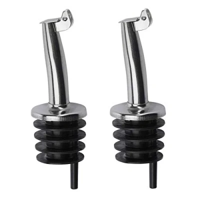 Afbeelding van Westmark 2 schenktuiten voor flessen met sterke drank/olie/azijn, klep, luchtslang, metaal/roestvrij staal, plastic kurk, Inox Gastro, zilver, 46822280