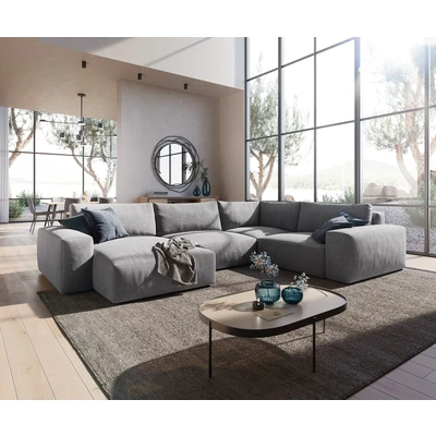 Afbeelding van Woonlandschap Lanzo XL microvezel grijs 360x260 cm variabele fauteuil